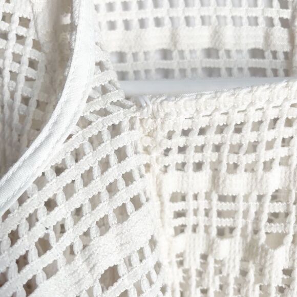 JustFab Ivory Crochet Lace Zip Up Jacket Size S - Picture 6 of 9
